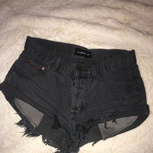 Dark grey/black denim shorts